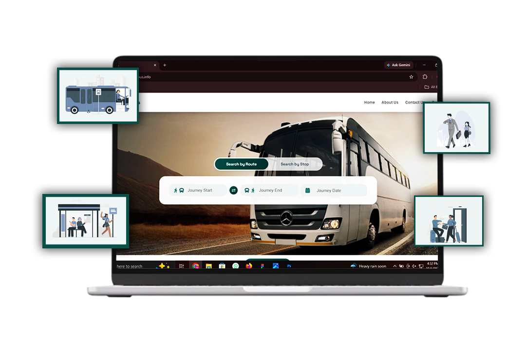 Evide Bus website preview and route planner